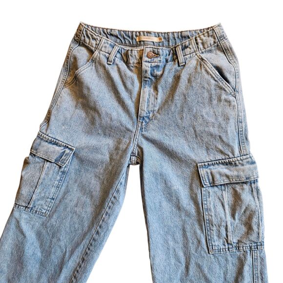 Levi '94 Baggy Cargo JEANS Size 29x30 Mid Rise Loose Adjustable Hem New Wide Leg - Picture 3 of 11